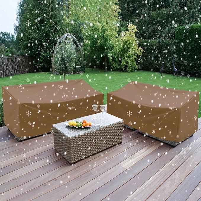 Outdoor Bench Cover, Waterproof Outdoor Patio Furniture Cover for 4-Seater Bench, Durable Oxford Cloth Garden Sofa Chair Cover, 75" L x 26" W x 35" H (Khaki, 64" L x 26" W x 35" H)