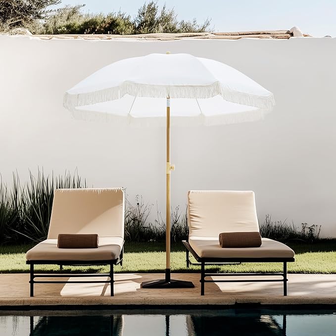 Aohanoi Outdoor Umbrella - Sun Protection, Rain Resistant, Windproof with Manual Open-Close Feature - Ideal for Beach, Camping, and Picnics