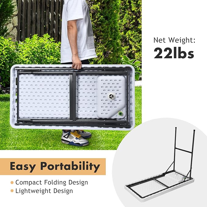 ReunionG Folding Fish Cleaning Table with Sink, Portable Camping Fillet Table with Foldable Faucet, Spray Nozzle & Drainage Hose, Heavy Duty Outdoor Fish Cleaning Station for Garden, Picnic, Patio