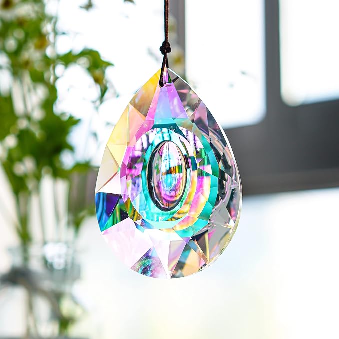89mm/3.5in Hanging Chandelier Crystals Prism for Window Suncatchers Rainbow | Glass Prisms Hanging Window Crystals Suncatcher Chandelier Parts Light Catchers Rainbow Maker Pendants