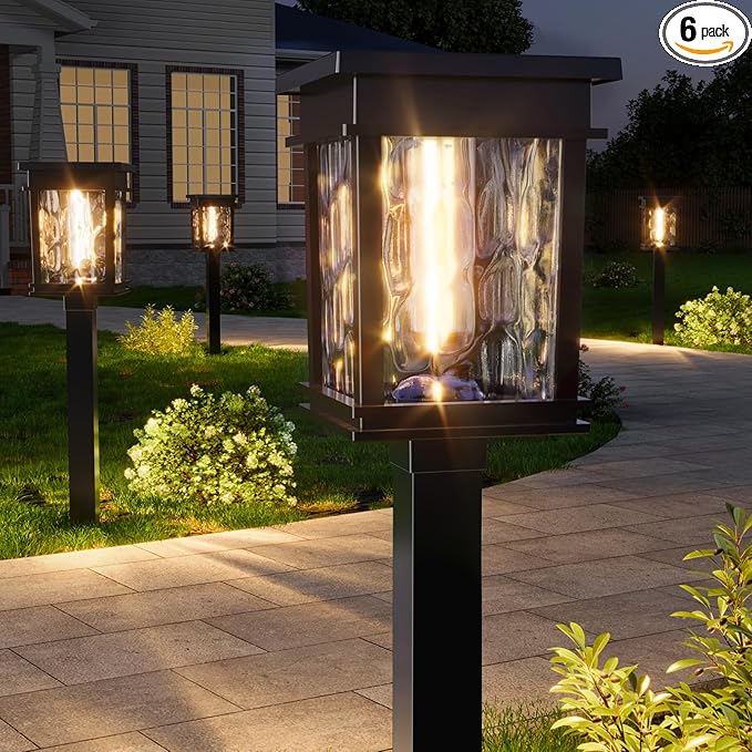 XMCOSY+ Solar Pathway Lights Outdoor, Adjustable Warm & Cool White, 50 Lumens Bright Garden Lights, 6 Pack IP65 Waterproof Landscape Lighting, Outside Lights for Front Yard Lawn Walkway Driveway Patio