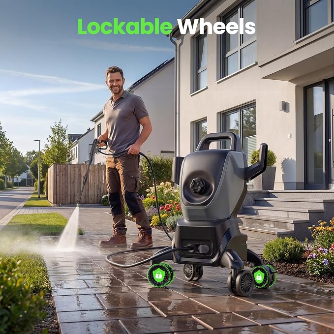 Pressure Washers, Power Washers 4500PSI 2.6GPM with 4 Wheels, High Pressure Cleaning Machine for Cars/Fences/Driveways/Patios/Farms/Home Cleaning