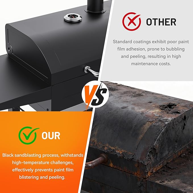 KEYO GRILL 20-Inch Heavy Duty Charcoal Grills, Adjustable Vent Outdoor BBQ Grill with Two Side Tables, Pullable Charcoal Ash Tray Portable Barbecue Grill for Backyard,Tailgating and Camping, Black