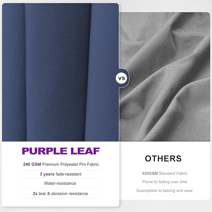 PURPLE LEAF 8' X 10' Left-right Tilting Patio Outdoor Umbrella Offset Swivel Cantilever Heavy Duty Rectangle Aluminu Umbrella with UV Resistant for Deck Pool Patio Backyard, Ocean Slate