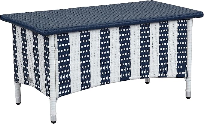 Safavieh Outdoor Collection Figueroa Navy and White 4 Piece Patio Set