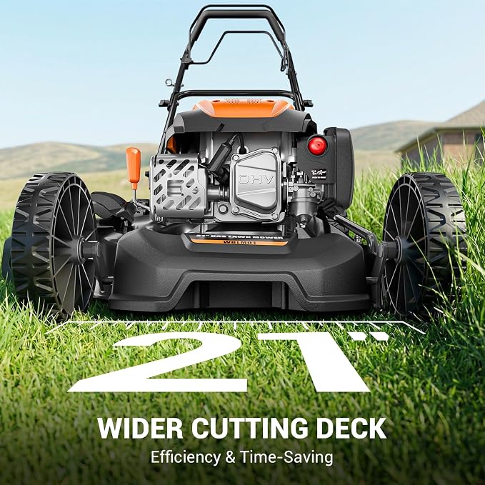 21" Self-Propelled Gas Lawn Mower, 170CC Engine, 3-in-1 Mulching, Bagging & Side Discharge, 7-Position Height Adjustment, Easy Lawn Care for Large Yards & Thick Grass