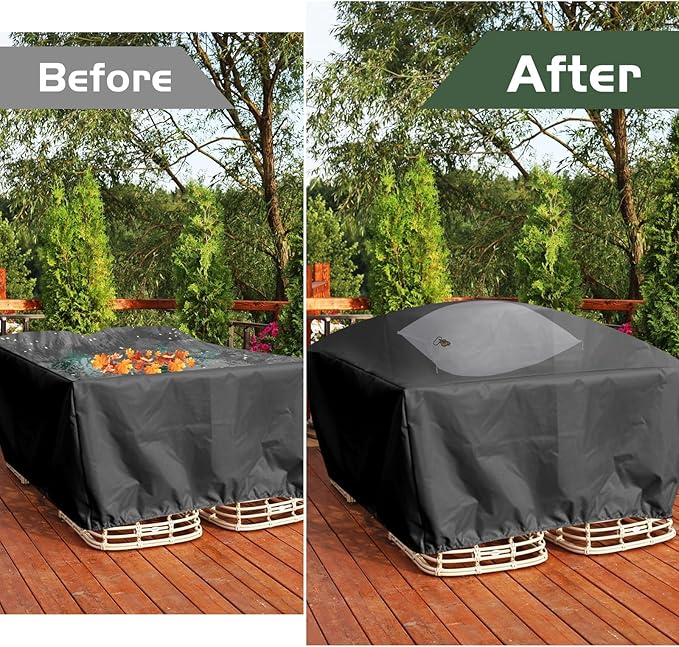 AceOrbit 2 Pcs Large Patio Furniture Cover Airbag Rectangle 23 x 23 Inch with Air Pump Table Air Pillow Inflatable Support Protection for Outdoor Prevent Rain Snow Leaves Dust