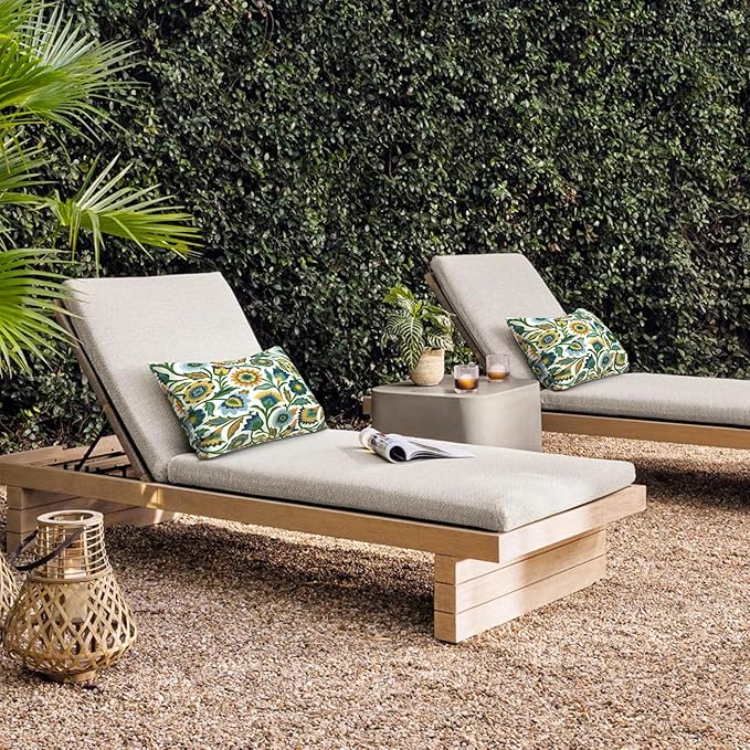 DYTXIII Pack of 2 Waterproof Outdoor Lumbar Pillow with Inserts, 12x20 in Rectangle Decorative Patio Throw Pillow for Home, Sofa,Bench and Patio Furniture, Fiesta Floral
