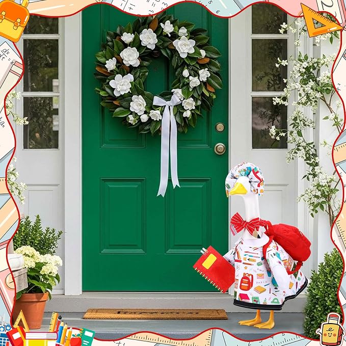 Porch Goose Outfit Summer Hawaiian Fishing Porch Goose Outfit Clothes Costume for 23 In Statue Garden Yard Decor