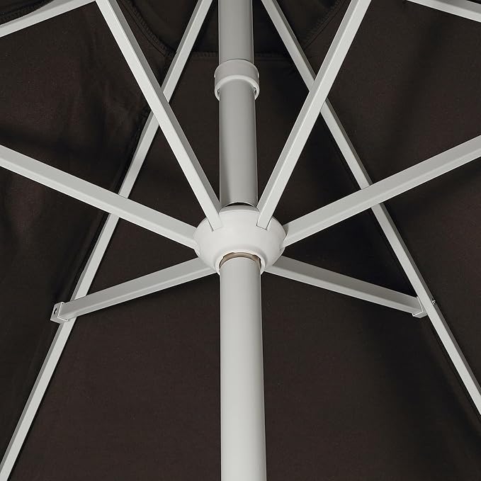 JONATHAN Y UMB1001 Collins 9 ft. Classic Cottage Tassel Market Patio Umbrella with Auto-Tilt, Crank, Wind Vent and UV Protection