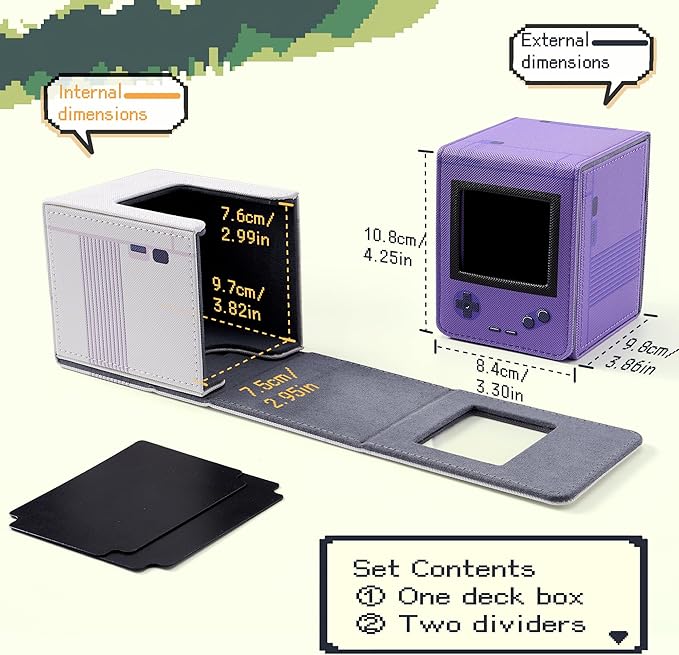 Venssu Purple Retro Gaming Console Appearance Deck Box and Chinese Takeout Deck Box Bundle