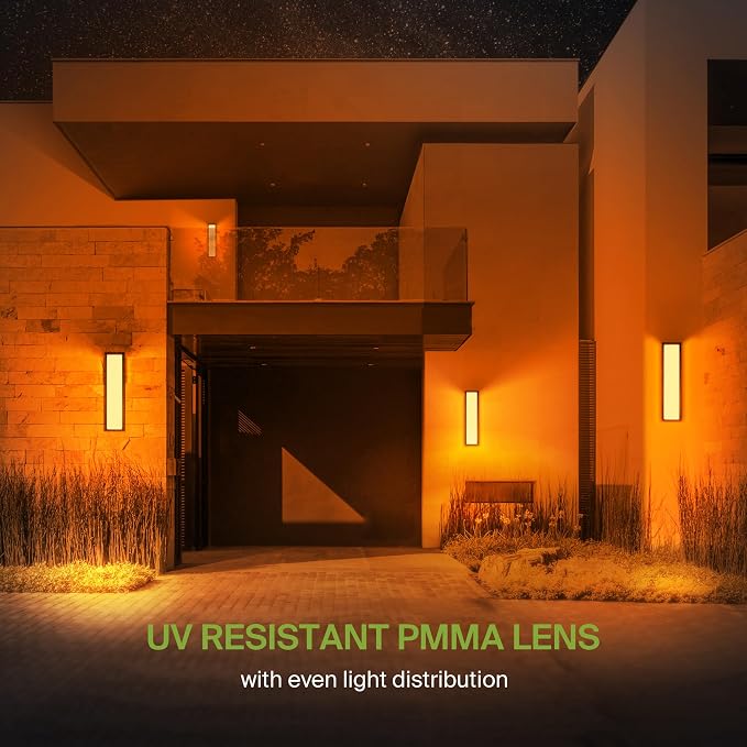 ASD LED 24" Outdoor Wall Light, Smart Front Door House Sconce | RGBW, Compatible with Alexa, Waterproof, ETL Listed | 30W 2200LM 2700-6500K 100-277V | Exterior Lighting Fixture, Porch Lamp | Black