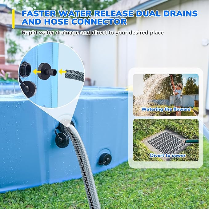 118'' Foldable Dog Pool, Jumbo Sprinkler Pools for Kids, Non-Slip Heavy Duty Dogs Pool for Large Dogs, Hard Plastic Kiddie Bathtubs for Backyard（10ft）