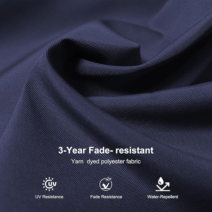 PURPLE LEAF 10' × 13' Patio Umbrella White Cantilever Umbrella Aluminum Square Outdoor Offset Umbrella Hanging Windproof with 360° Rotation for Garden Deck Pool, Navy Blue