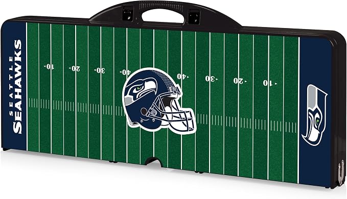 PICNIC TIME NFL Picnic Table Portable Folding Table with Seats and Umbrella