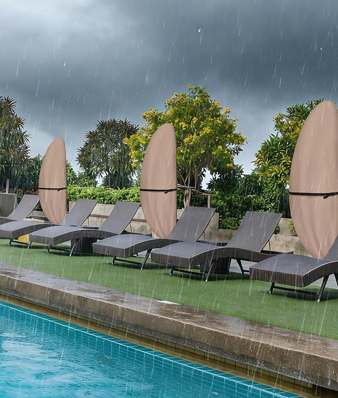 ULTCOVER Patio Parasol 600D Waterproof Outdoor Offset Banana Style Umbrella Cover - Fits Cantilever Offset Umbrella 12-14 Feet