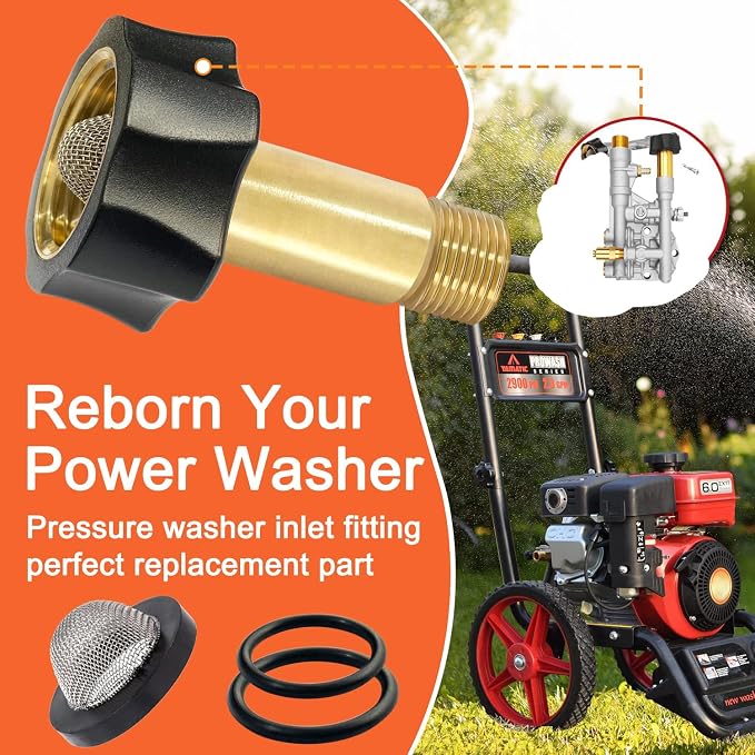 7110166 Pressure Washer Pumps Water Inlet Replacement Fitting Compatible with Simpson Pressure Washer Pumps Models 510020, 520004, 520006