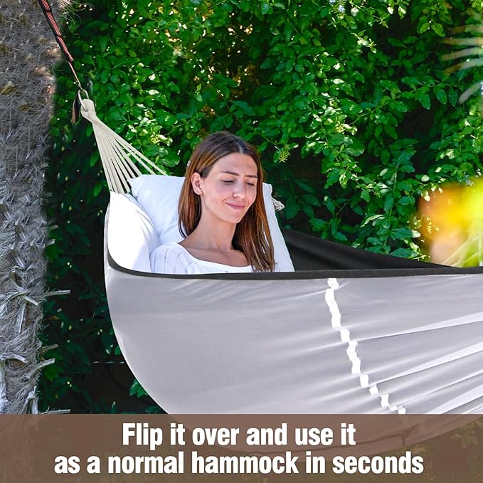 Anyoo Camping Hammock with Mosquito Netting and Tree Straps - Sturdy Up to 450lbs for Outdoor, Backyard, Backpacking, Hiking