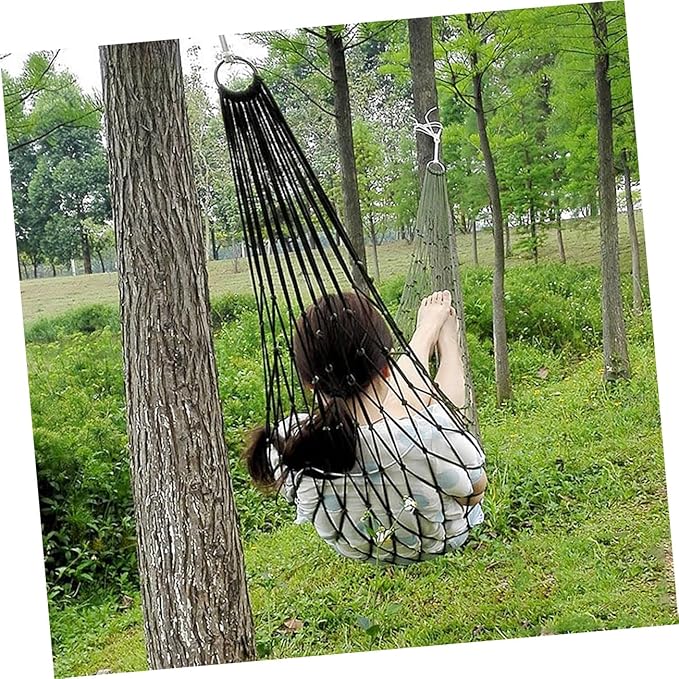 Nylon Mesh Hammock Rope Thickened Sleeping Swing for Outdoor Camping Hiking and Relaxation Army Green Lightweight and Portable