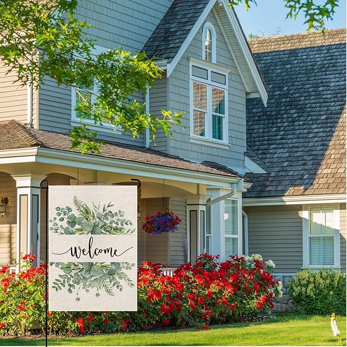 wyooxoo Spring Summer Flower Garden Flag 12x18 Inch Double Sided Vertical Welcome Garden Flag Outside Farmhouse Yard Outdoor Decoration (I)
