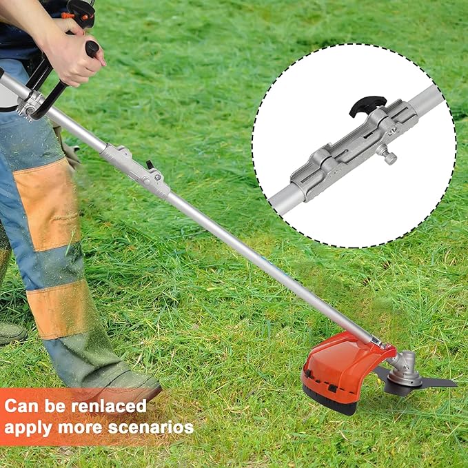 Gas Weed Wacker 52cc 2 Stroke Oil 2 in 1 Multifunctional Weed Eater, Gas Powered Cordless Trimmer Hedge Pruner Brush Cutter 10 Inch 8500Rpm for Shrubs and Weeds