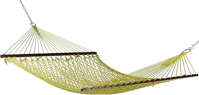Jumbo Caribbean Rope Hammock and Metal Tri Beam Stand Mocha (Olive)
