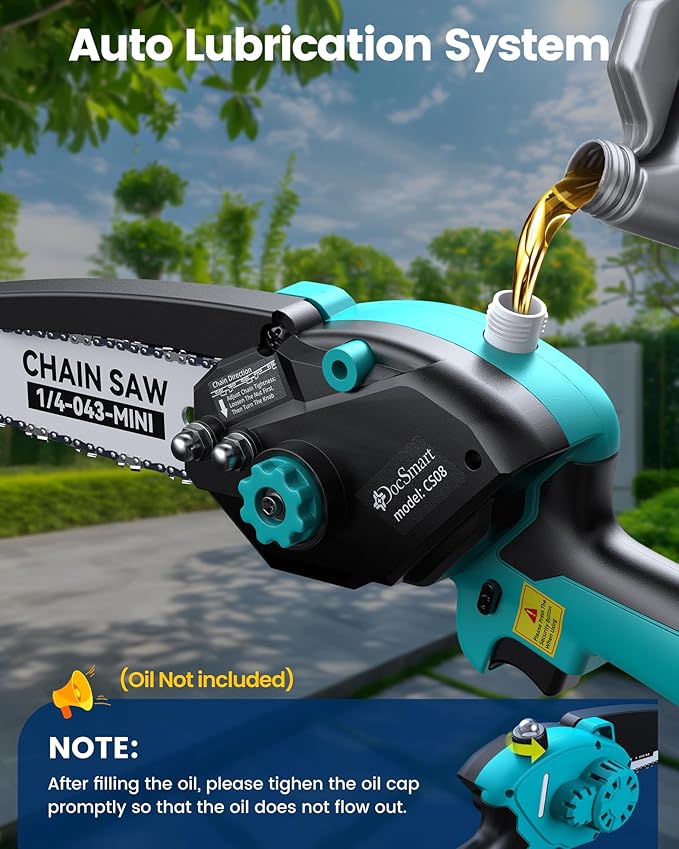 Pole Saws for Tree Trimming, 6" Brushless Mini Chainsaw Cordless with Extension Pole 2 Batteries, Electric Hand Held Chain Saw & Pole Pruner for Trimming Tree Limbs, Gardening Gifts for Father's Day