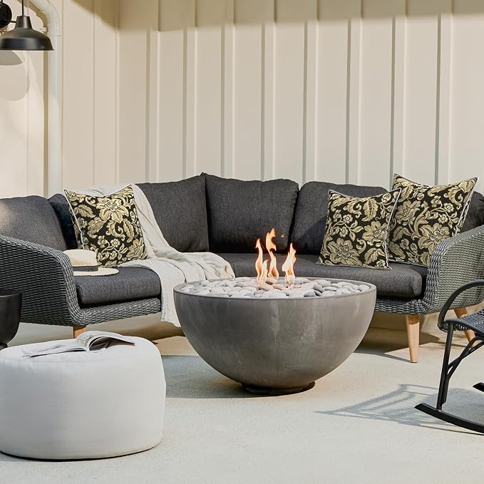 LVTXIII Outdoor Throw Pillows 20x20 Patio Waterproof Square Pillows with Piping Fade Resistant Accent Pillow for Spring Summer Garden Decoration, Set of 2, Jacobean Black