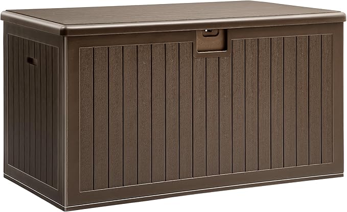 YITAHOME 260 Gallon Double-Wall Deck Box with Divider & Side Handles, Outdoor Large Storage for Patio Furniture Cushions, Garden Pool Accessories, Water Resistant & Lockable