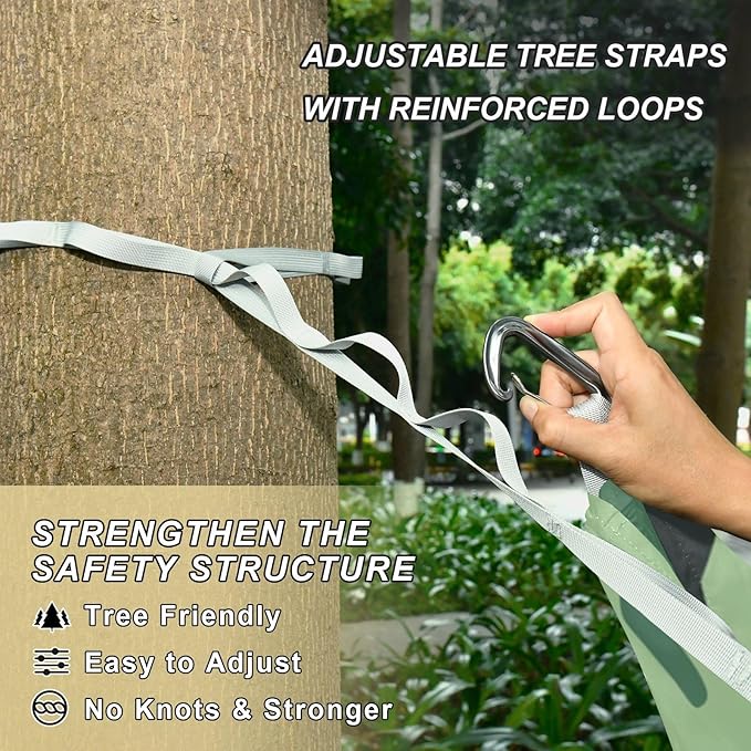 Green Planes Camouflage 330lb Capacity Camping Hammocks with Portabl Carry Bag Cloth Hammock for Outside Patio Garden Base para poner hamaca