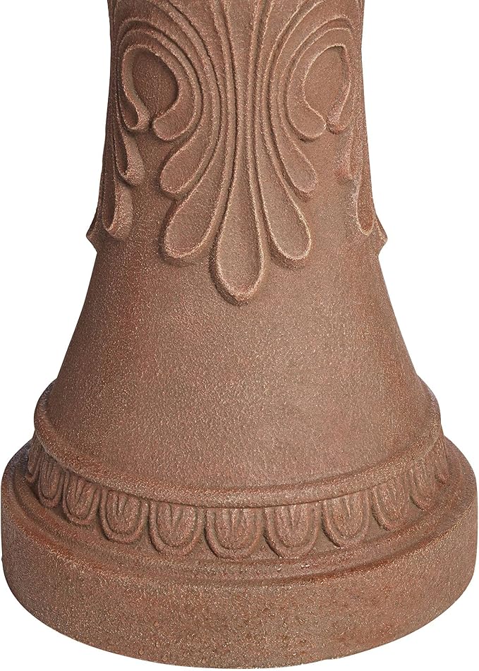 Santa Cruz 45 3/4" High Large Italian Outdoor Decor Faux Stone Floor Fountain with Light LED Waterfall 3-Tier Standing Basin Water Feature for Outside Garden Patio Yard Backyard - John Timberland