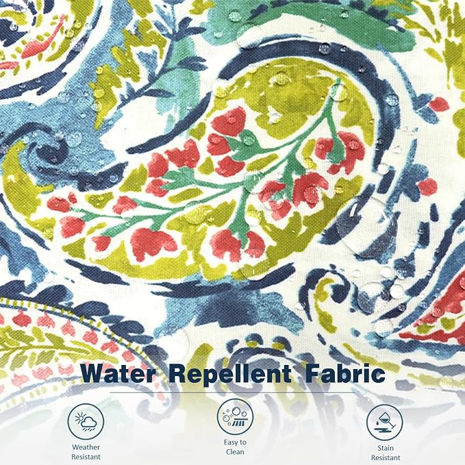 Outdoor 16x16 Inch Throw Pillow Covers Set of 2, Covers ONLY, All Weather Square Pillow Cases, Patio Cushion Pillow of Home Furniture Use, Paradise Paisley