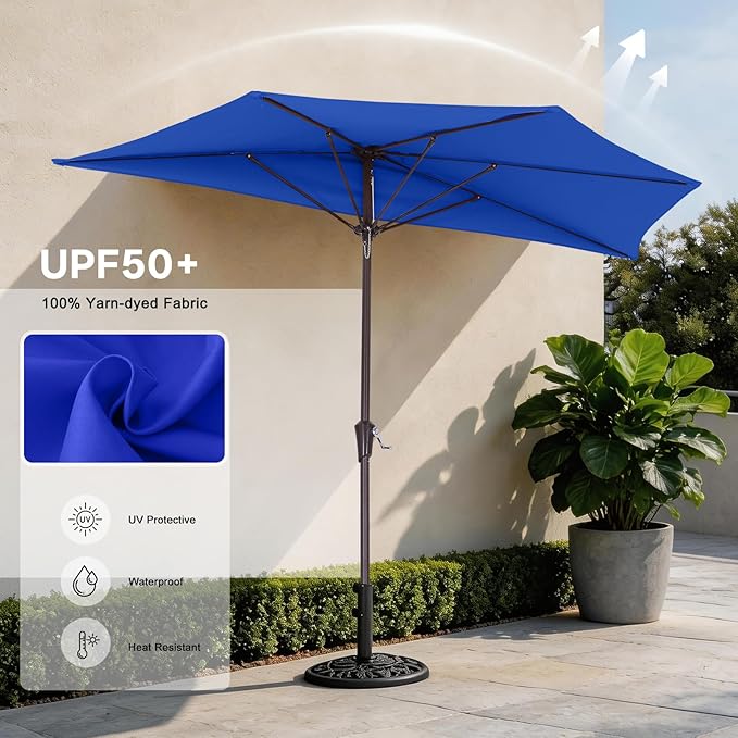 ABCCANOPY Patio Umbrella 11FT - Outdoor Half Umbrellas for Patio, Backyard, Garden, Deck (Blue)