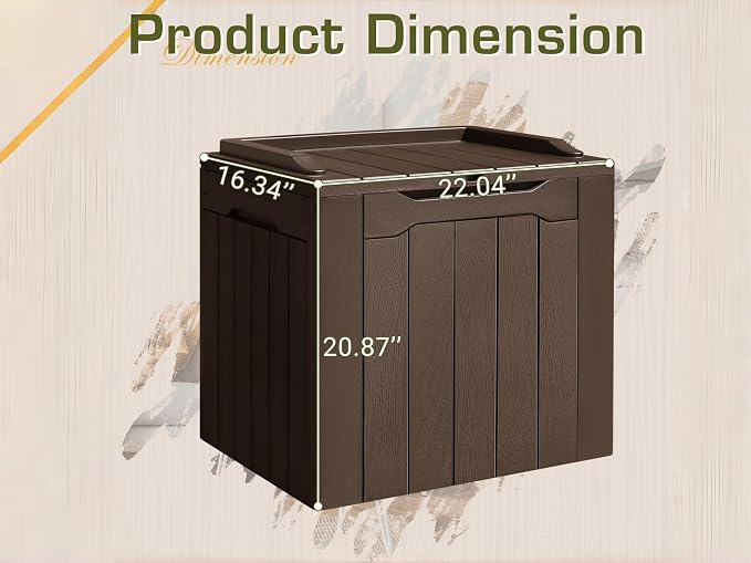 28 Gallon Outdoor Deck Box, Waterproof Resin Storage Box with Lid for Patio, Toy Box for Package Delivery