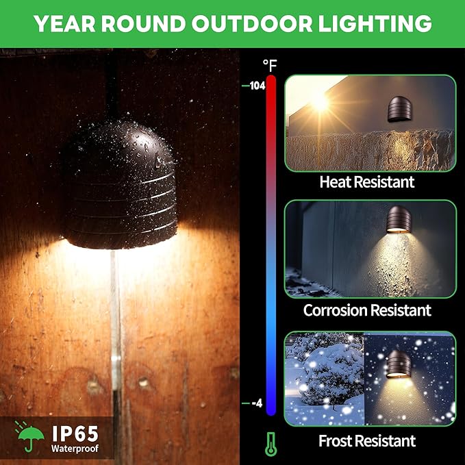 Low Voltage Deck Lights - Oil-Rubbed Bronze 12V Landscape Step Lights Outdoor, 5 Color Temperature Dimmable, IP65 Waterproof Aluminum Lighting for Stair Yard Patio Fence 6 Pack