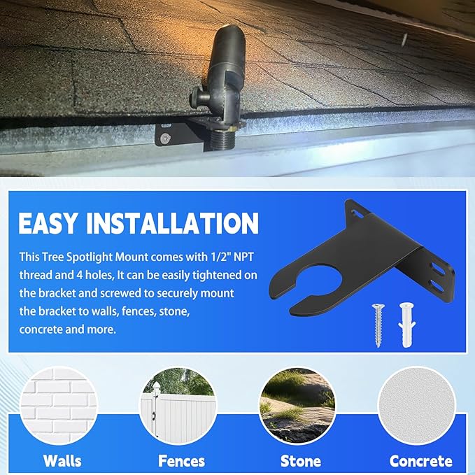 Landscape Lighting Gutter Brackets, for WAC Landscape Lighting Mount - 3 PK