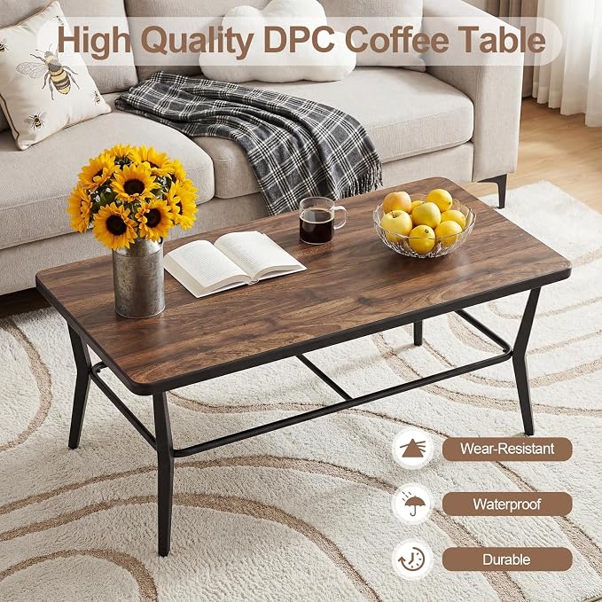 ALAULM Aluminum Patio Furniture Set with Coffee Table Rectangular, 5-seat Outdoor Sectional Furniture w/2 Swivel Chairs, Patio Conversation Set for Porch, Backyard, Poolside-Grey