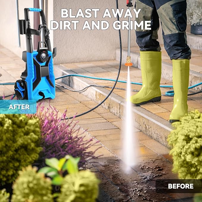 5000PSI Pres*Sure Cleaner,Po*wer Cleaner with Foam Cannon (Light Blue)