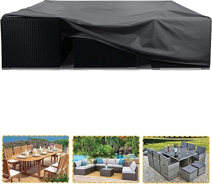 UV-proof Waterproof Furniture Patio Cover 140L x 70W x 30H breathable dust proof sofa table chair storage bar high chair color black 140 inches 70 inches 30 inches