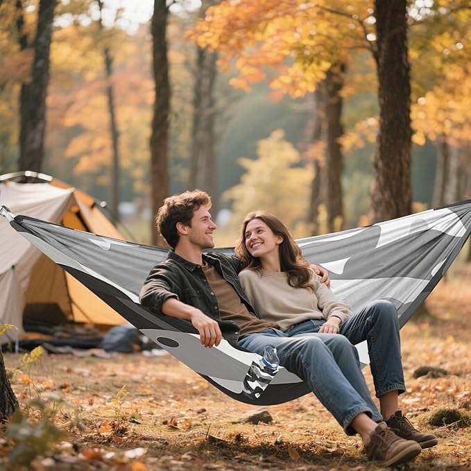 Black and White Military Salmon 330lb Capacity Hammocks with Hanging Rope Indoor Hammock for Patio Backyard Lounge Base hamacas para Deck