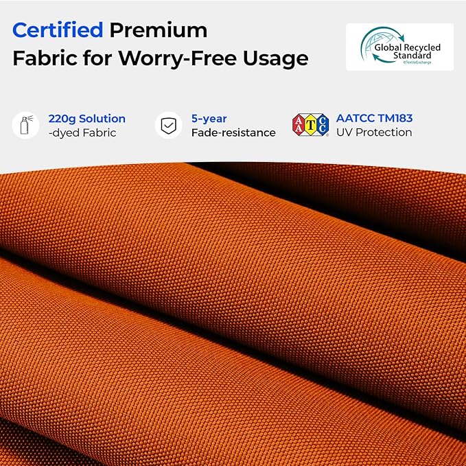 HOMSHADE 9FT 3-Tiers Outdoor Patio Umbrella with 5-Year Fade Resistant,Vented Outdoor Commercial Market Umbrella with UPF50+ UV Protection & Push Button Tilt and Crank for Pool,Backyard(Orange)