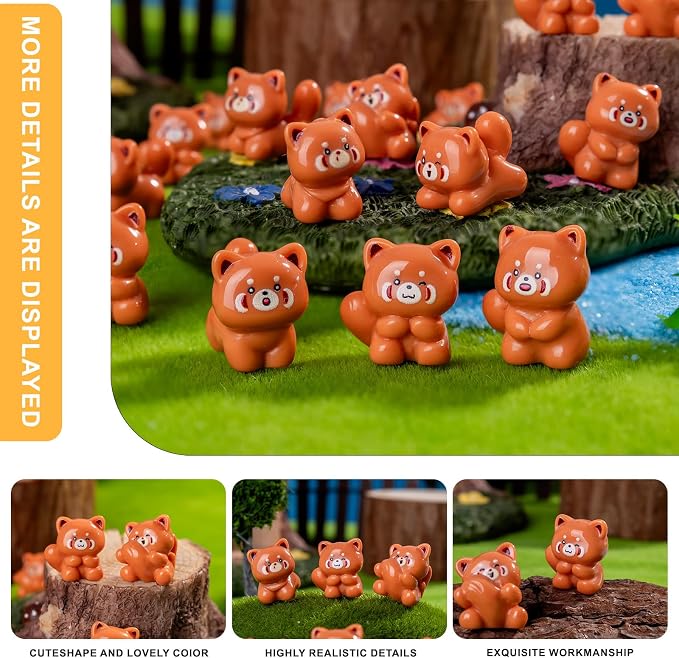 60 pcs Mini Resin Raccoon Many Styles Variety Tiny Animals Figures Miniature Little Small Animal Figurines Bulk for Micro Fairy Garden Landscape Accessories Hide Crafts Decor Aquarium