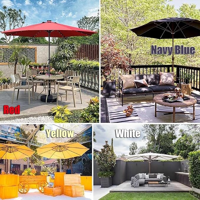 6/8 Ribs Patio Umbrella Replacement Canopy 6.5ft 7.5ft 8.2ft 8.9ft 9.8ft 11.5ft Waterproof UV Protective Replacement Parasol Fabric Cover for Garden Outdoor(Gray,11.5ft/6ribs)