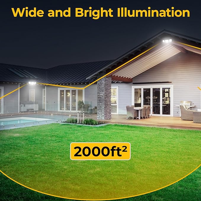 Solar Motion Sensor Lights with Remote Control, IP65 Waterproof LED Solar Wall Lights, Solar Flood Security Light with 3 Modes for Porch Garage Garden Yard Patio (Black, 2 Pack)