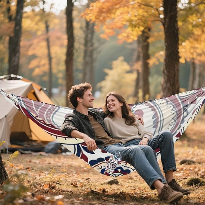 Vintage Paisley Outdoor Hammocks with Tree Straps Fabric Hammock for Camping & Hiking Essential