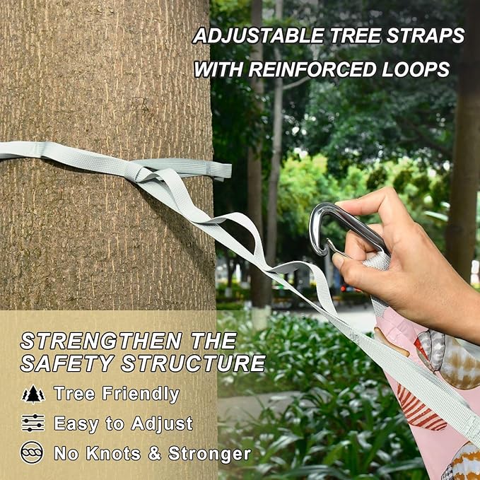 Camping Hammock Outdoor Hammocks for Outside Conch Starfish Beach Trees Portable Lightweight with Pockets Tree Straps Indoor