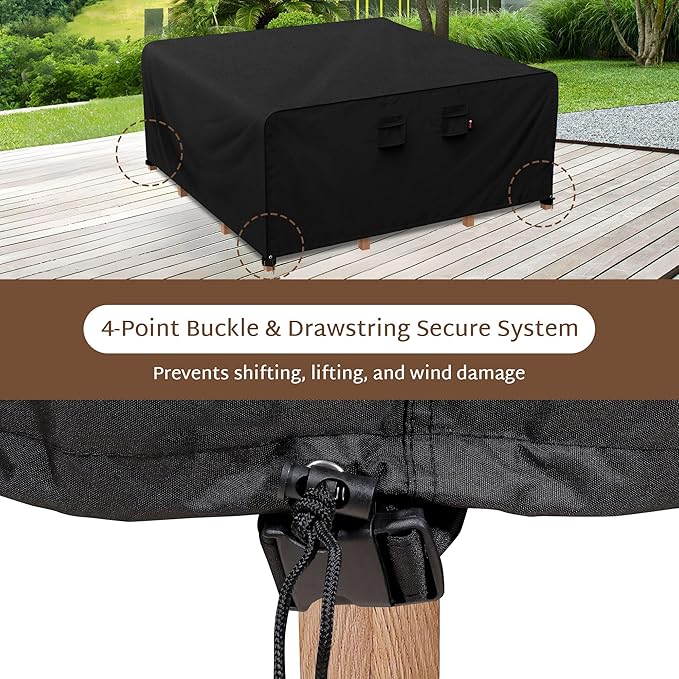 iBirdie Outdoor Patio Furniture Set Covers 144 x 144 inch Waterproof Weatherproof Square Cover, Heavy Duty 600D for Outside Dining Table and Chairs fit 136 x 136, 138 x 138, 130 x 130 inch