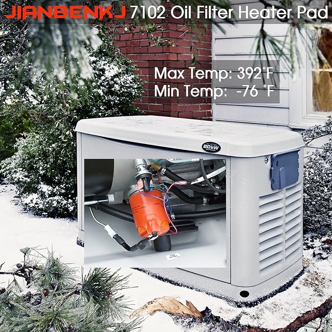 Cold Weather Kit for Generac- Battery Warmer Pad 7101 & Oil Heater Pad 7102,Battery and Oil Filter Heater Kit for Generac 9KW-22KW Air Cooled Standby Generators
