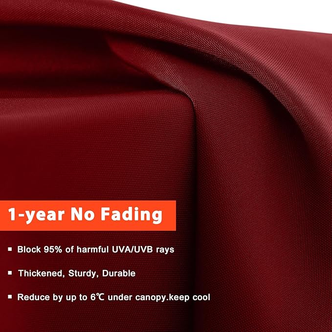 MASTERCANOPY Valance Patio Umbrella 9 ft Replacement Canopy for 8 Ribs-Burgundy Canopy Only