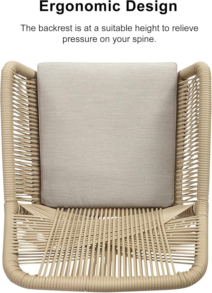 PURPLE LEAF 7 Pieces Outdoor Dining Set All-Weather PE Rattan Outdoor Patio Furniture Set with All Aluminum Frame Rectangular Table and Chairs Set for Lawn Garden Backyard Deck, Teak